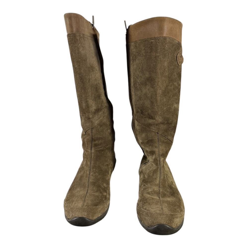 Teva SN 4326 Women’s 6 Suede Leather Tall Waterproof Winter Boots Brown Knit - Picture 3 of 8